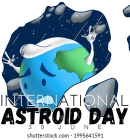 Illustration For Astroid Day Which Is Celebrated On 30th June. 