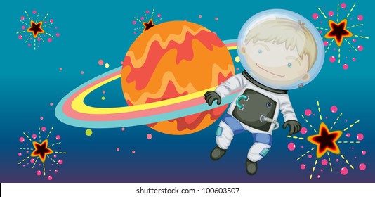 Illustration Of A Astronaught On A White Background - EPS VECTOR Format Also Available In My Portfolio.