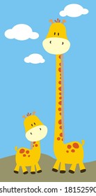 Illustration Baby Giraffe Mom Stock Illustration 18152590 | Shutterstock