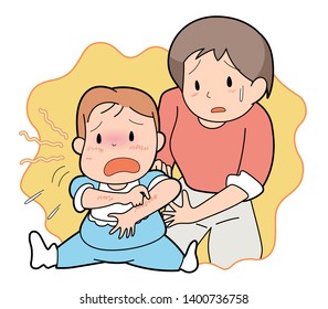 It Is An Illustration Of A Baby Who Suffers From Atopy.