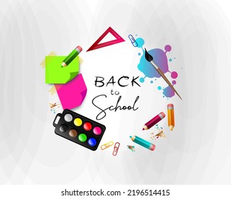 Illustration Of Back To School Background With School Objects Decoration