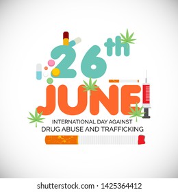 Illustration of a background for  Drug Abusing Concept Poster Template Design,International Day Against Drug Abuse. - Shutterstock ID 1425364412