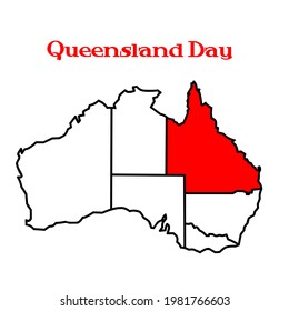 Illustration Background Happy Queensland Day