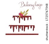 Illustration of bakery logo for wedding invitations and greeting cards or business card. Sweet logo.