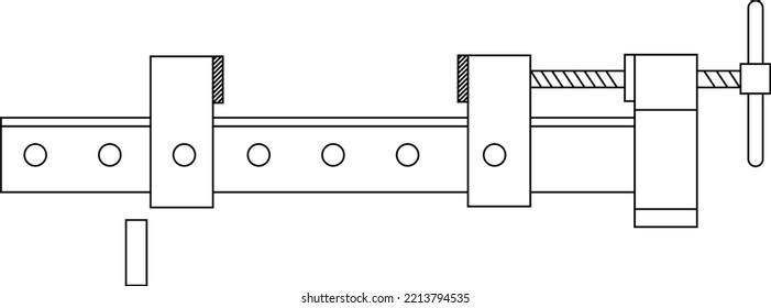 Illustration Of Bar Clamp Used In Workshop