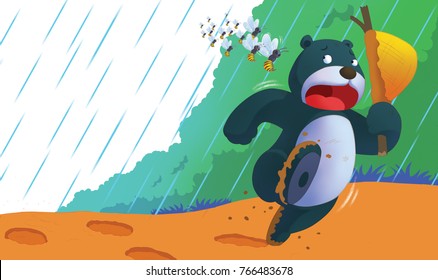 illustration-bear-run-away-bee-260nw-766483678.jpg