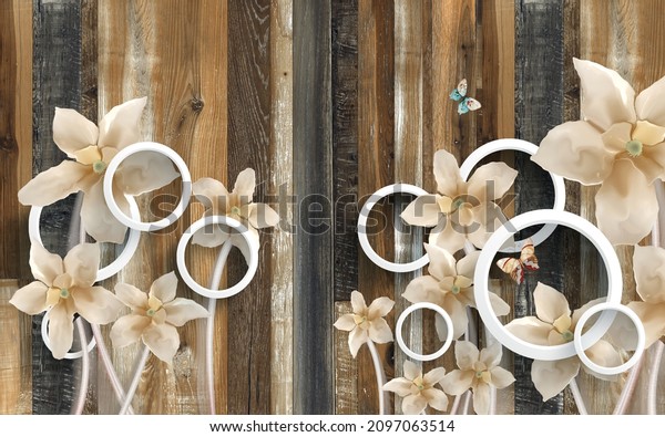 Illustration of beautiful abstract white floral decorative pattern dark background graphical artwork 3d wallpaper
