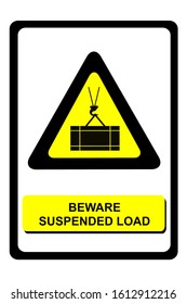 Illustration Beware Suspended Load On A White Background 