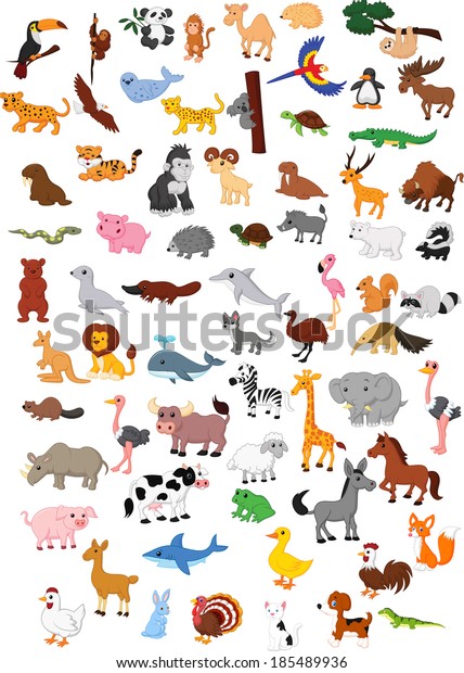 Illustration Big Animal Cartoon Set Stock Illustration 185489936 ...