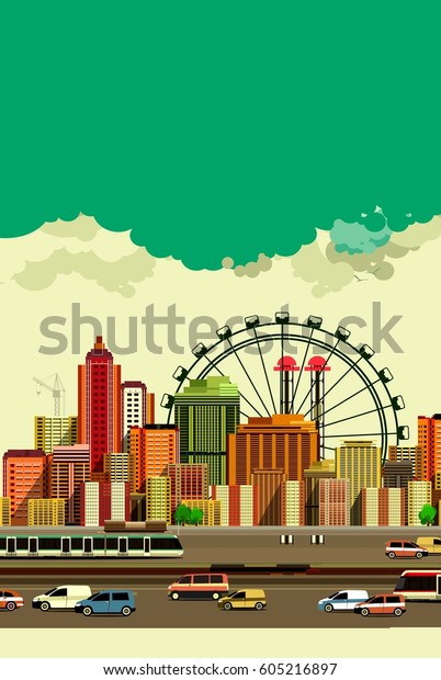  illustration big
city panoramic view
