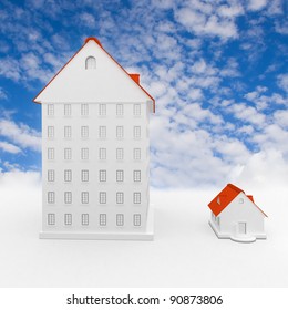 Illustration Of Big And Small House