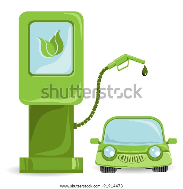 illustration, bio fuel car on\
bio fuel
