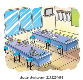 Illustration Of Biology Lab Class