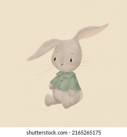 Illustration Bitmap Drawing For Children Cute Animal Rabbit