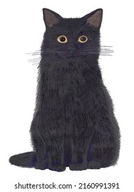 Illustration Black Cat Sitting Stock Illustration 2160991391 | Shutterstock