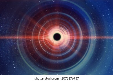 Illustration Of Black Hole Super Nova Release High Energy In Deep Space Outer Galaxy Concept.