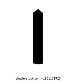 Illustration Of A Black Pillar Monolith On A White Background