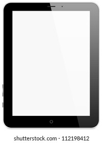Illustration of black tablet pc same with ipade on white background