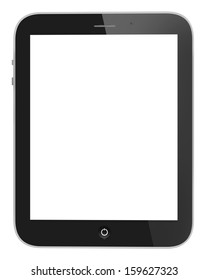 Illustration of black tablet pc similar to ipade on white background - Shutterstock ID 159627323