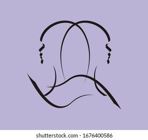 
Illustration Of Black Twin Girls With Purple Background