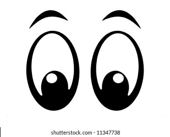Illustration Black White Cartoon Eyes Stock Illustration 11347738 |  Shutterstock