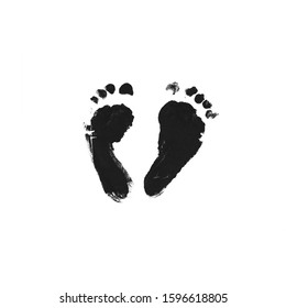 Illustration Black White Footprint Footprint Fourmonthold Stock ...