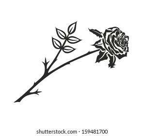 Illustration Black White Rose Thorns Stock Illustration 159481700 ...