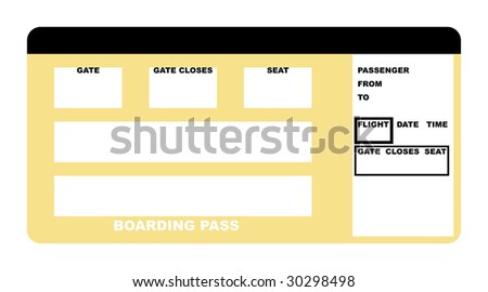illustration blank airline boarding pass ticket stock illustration