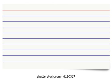 Illustration Of A Blank Isolated Index Card.