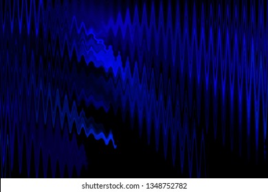 Illustration Blue And Black High Tech Vibes Abstract Background - Audio Sound Waves Desktop - Graphic Design Screen Saver - Dark And Light