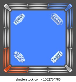 Illustration Of Blue Boxing Ring Top View.