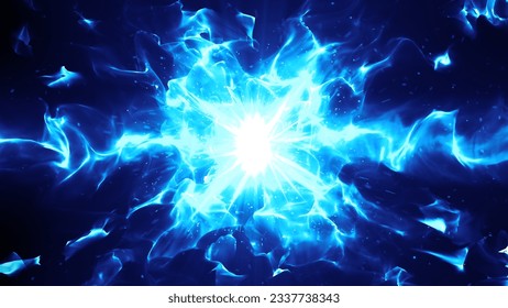 illustration of blue exploding flame background