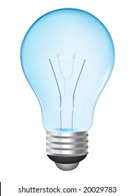 Illustration Of A Blue Lightbulb On White