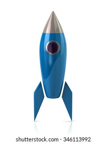 Illustration Of Blue Rocket Icon