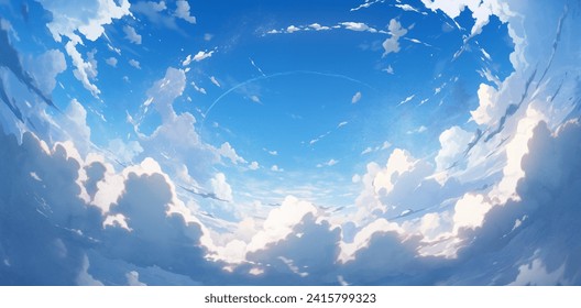 Ilustración cielo azul con