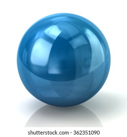 Illustration of blue sphere isolated on white background