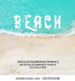 illustration bold Beach font modern typography for decoration, logo, party poster, t shirt, book, card, sale banner, printing on fabric, stamp. Cool alphabet. Trendy typeface.10 eps. Beach Background  - Powered by Shutterstock