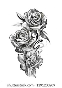 461 3 Roses Tattoo Images, Stock Photos & Vectors | Shutterstock