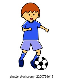 An Illustration Of A Boy Dribbling A Soccer Ball