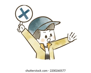 Illustration Of A Boy Holding Up An Incorrect Answer Tag