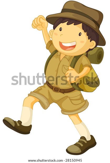 Illustration Boy Scout Smiling Stock Illustration 28150945