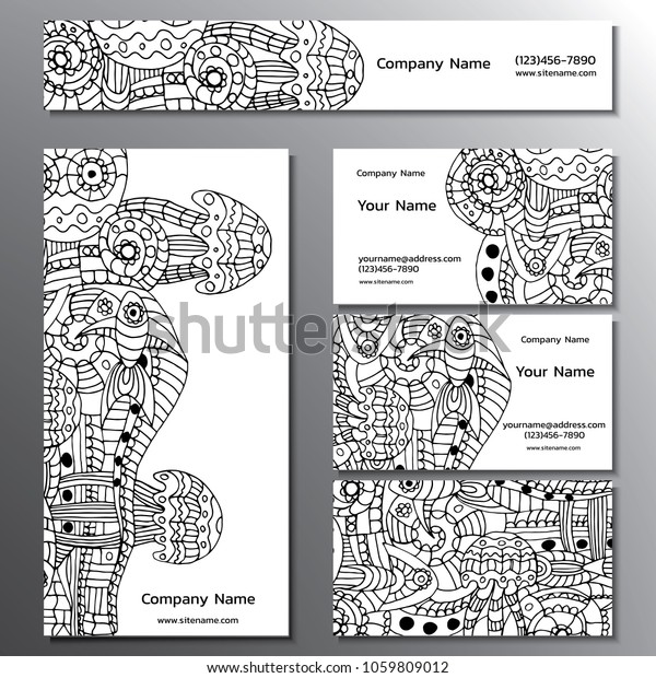 illustration of a brand book, business cards,\
flyers and header on an abstract\
background