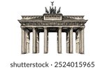 Illustration of Brandenburg Gate on white background