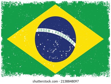 Illustration Of Brazil Grunge Flag