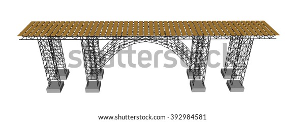 illustration of a\
bridge with metro on white\
12