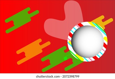 Illustration Of Bright Red Packaging Box Graphic Pattern, Has A Circle To See Through To Show The Product. Suitable For Packaging Food, Children's Toys And Jewelry.