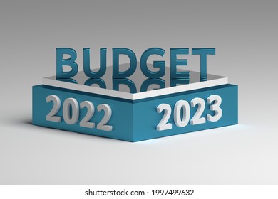 Illustration For Budget Planning For 2022 And 2023 Years. 3d Illustration.