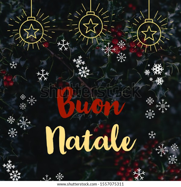 Wallpaper Buon Natale.Illustration Buon Natale Written Italian Language Stock Illustration 1557075311