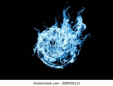 Illustration Of A Burning Blue Fireball