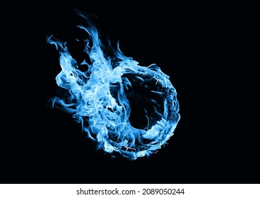 Illustration Of A Burning Blue Fireball